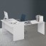 Scrivania ufficio angolare bianca con allungo 120 cm. Scrivanie porta pc in legno bianco frassinato per le camerette dei ragazzi