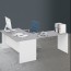 Scrivania ufficio angolare cemento con allungo 120 cm. Scrivanie porta pc in legno bianco frassinato per le camerette dei ragazzi