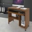 Scrivania ufficio porta computer con ruote e ripiano estraibile. Scrivanie pc in legno noce antico per ragazzi, ideale per arredare camerette e studio.