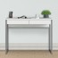Consolle scrivania bianca laccata dimensioni 102x40x77h cm, scrivanie ufficio con due cassetti, struttura in metallo e top in MDF.