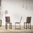 Sedia cucina in similpelle tortora con gambe a slitta in metallo. Sedie ufficio moderna design da scrivania, poltroncina con seduta imbottita, ideale anche in soggiorno.