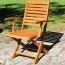 Sedia in legno pieghevole da giardino con braccioli, set due poltrone richiudibili pieghevoli da esterno per terrazzo. Dimensioni 54x54x90h cm.