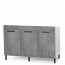 Sottolavello cucina componibile con ante 120 cm cemento. Mobili sottolavelli per cucine componibili, dimensioni 85x120x50 cm.