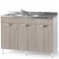 Sottolavello cucina componibile con ante 120 cm olmo, completo di lavello inox e miscelatore. Mobili sottolavelli per cucine componibili, 