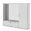 Mobile bagno bianco frassinato con specchio e luce, pensile bagno con anta ribalta. Dimensioni 73x14x61h cm.