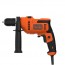 Trapano elettrico a percusione Black Decker 500 Watt con impugnatura regolabile, trapani elettrici professionali ideali per il fai da te e bricolage. 