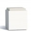 Pouf contenitori per esterno con cuscino in ecopelle grigio. Sgabello design Monacis in polietilene bianco con vano contenitore, ideale per il tuo giardino di casa.